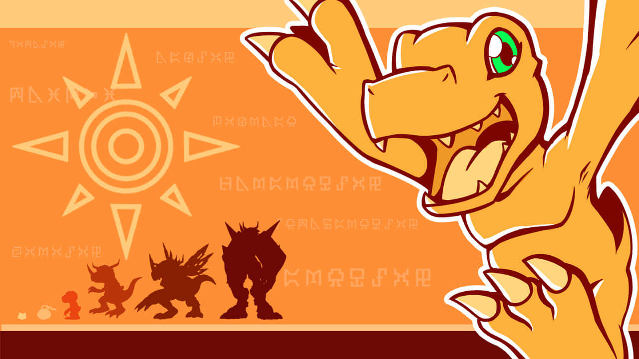 Agumon Digivolution Sequence Artwork Wallpaper