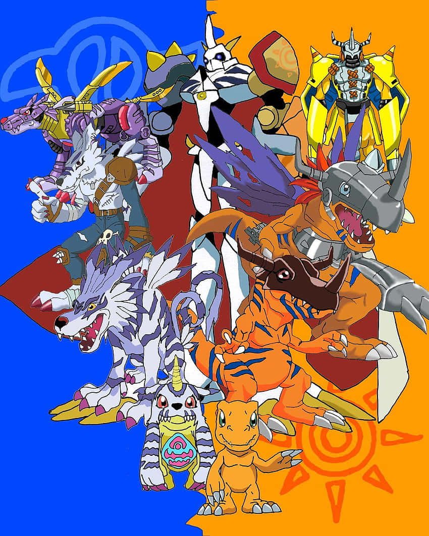 Agumonand Digimon Evolution Chain Wallpaper