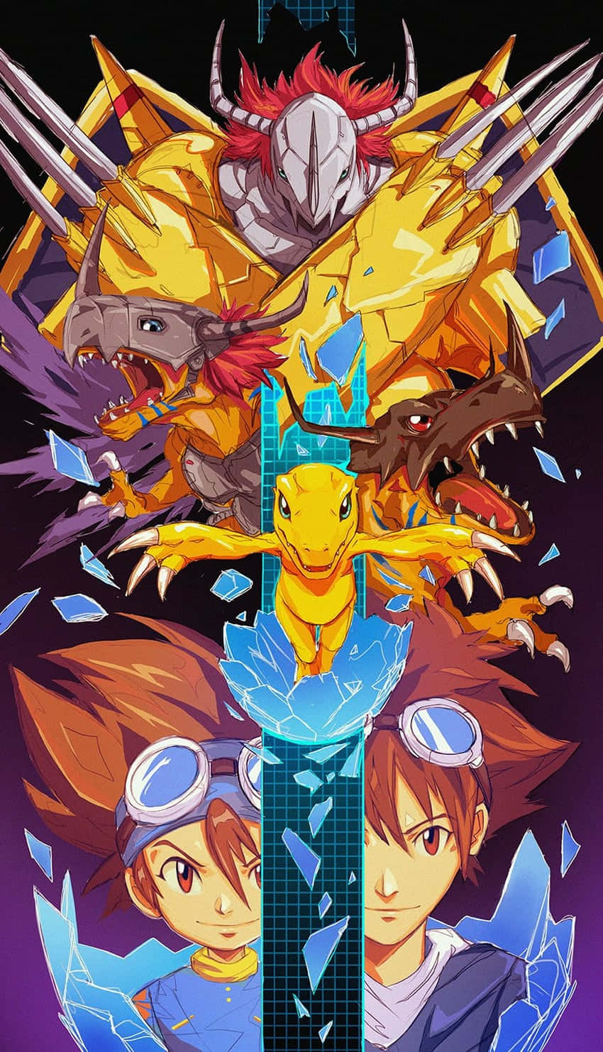 Agumonand Digimon Evolution Poster Wallpaper