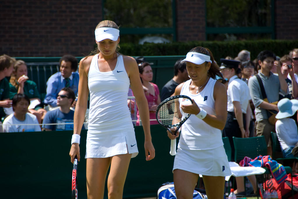 Ai Sugiyama With Daniela Hantuchova Wallpaper