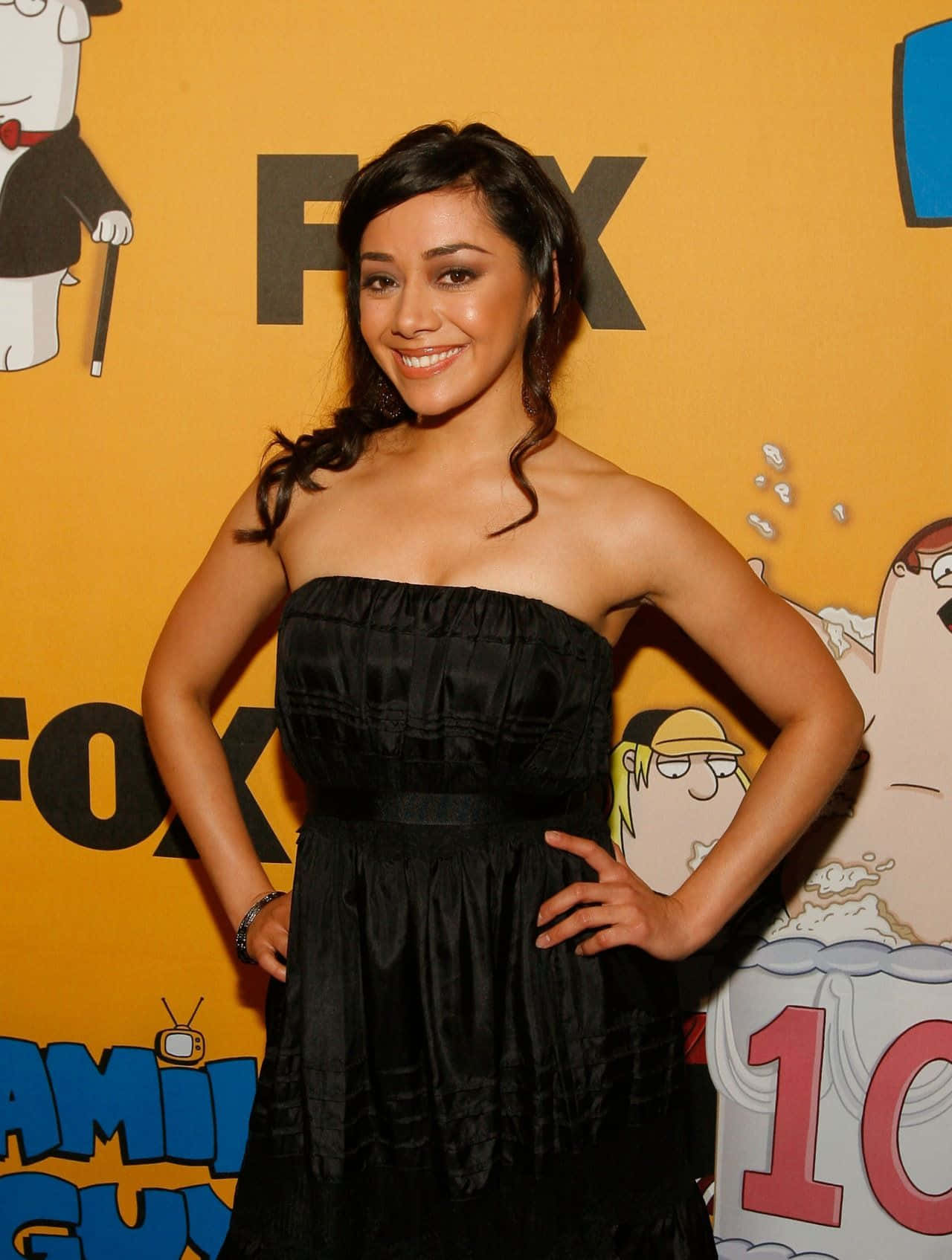 Aimee Garcia Posing Elegantly In A Stunning Dress Wallpaper