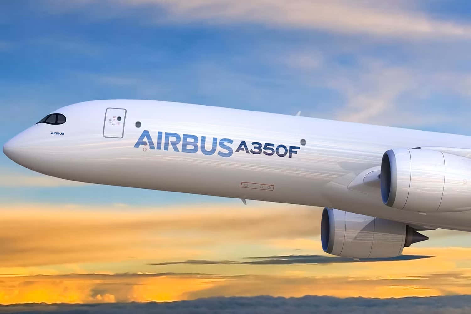 Airbus A350 F In Flight During Sunset Wallpaper