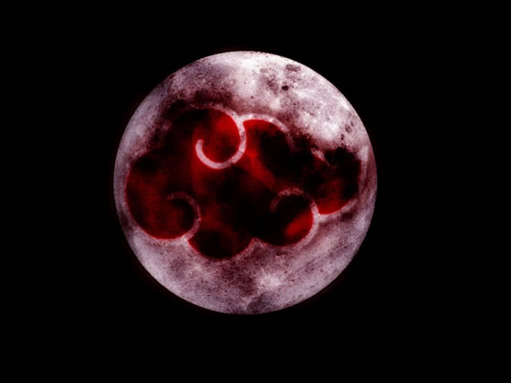 Akatsuki Logo On A Moon Wallpaper