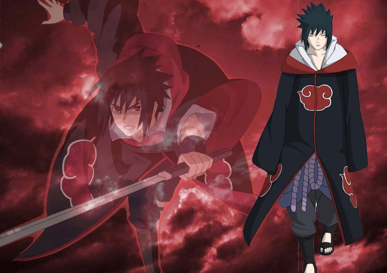 Akatsuki Sasuke In Battle Wallpaper