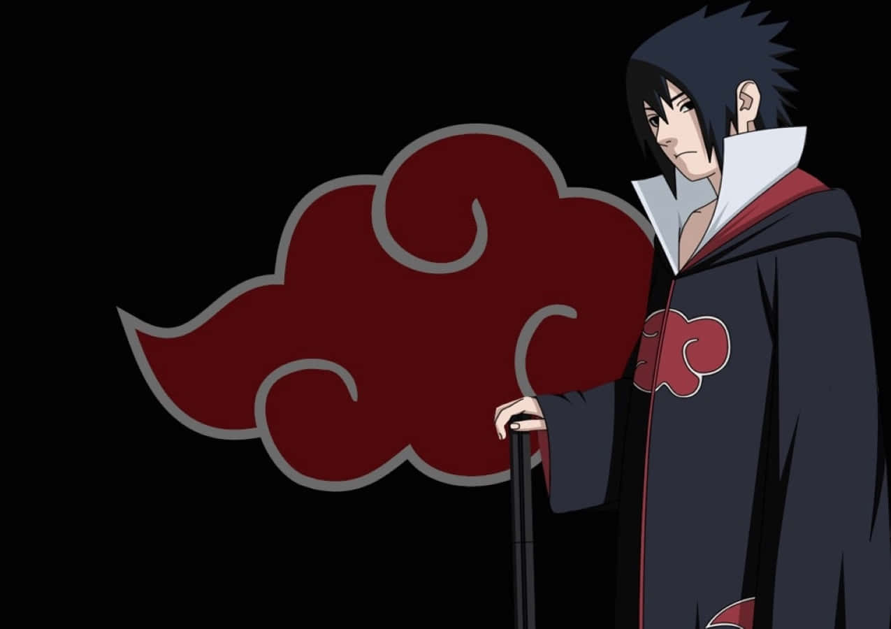 Akatsuki Sasuke Showing His Strength Wallpaper