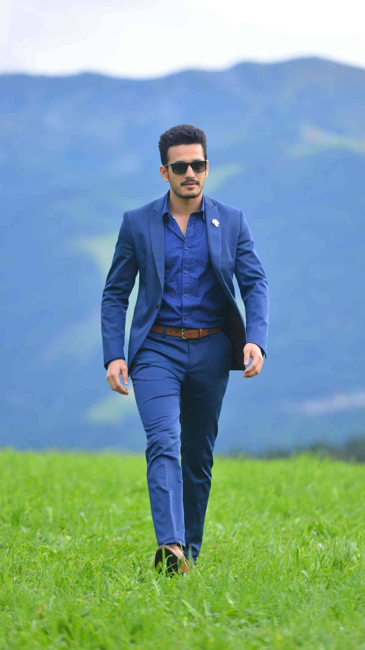 Akhil Akkineni Classy Blues Wallpaper