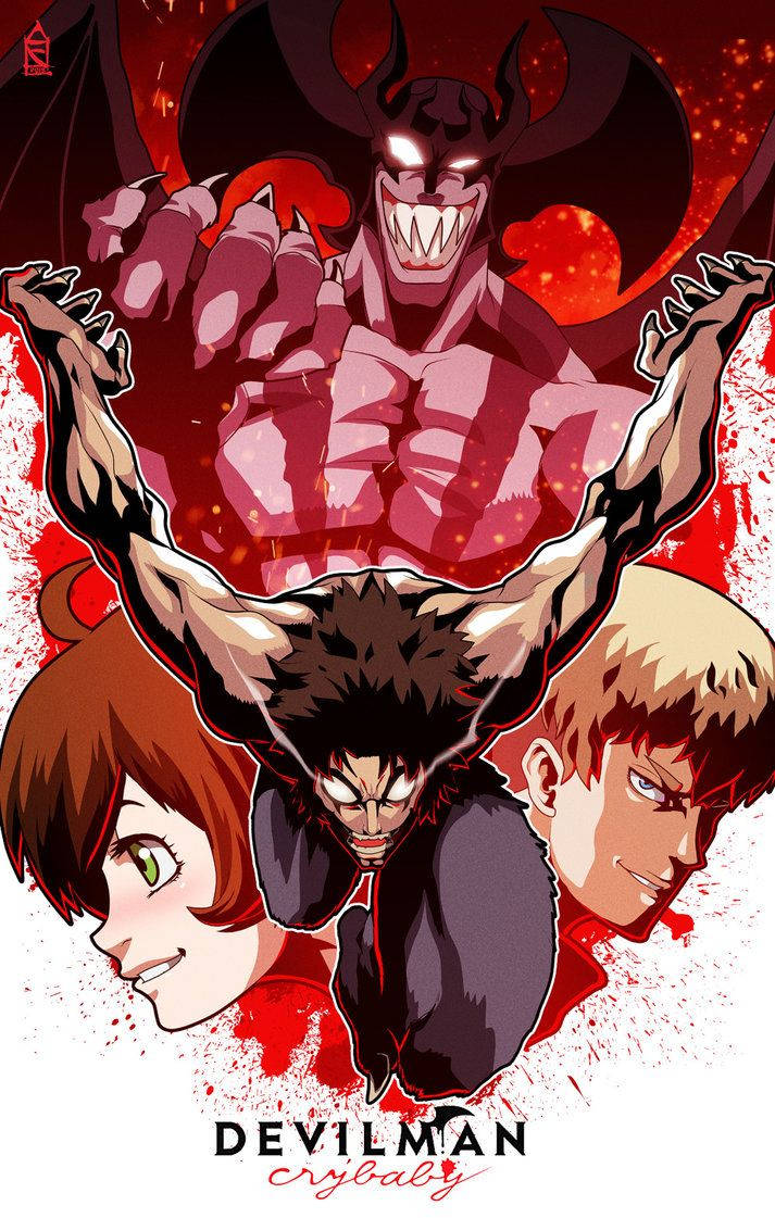 Akuma-devilman Returns In Devilman Crybaby Wallpaper