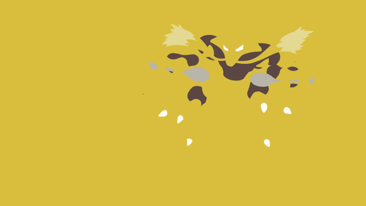 Alakazam Body Elements Yellow Background Wallpaper