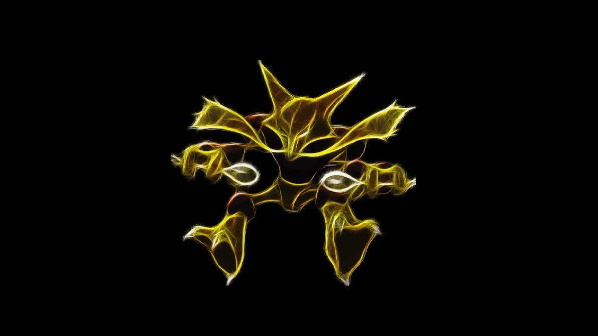 Alakazam Dark Glowing Figure Wallpaper