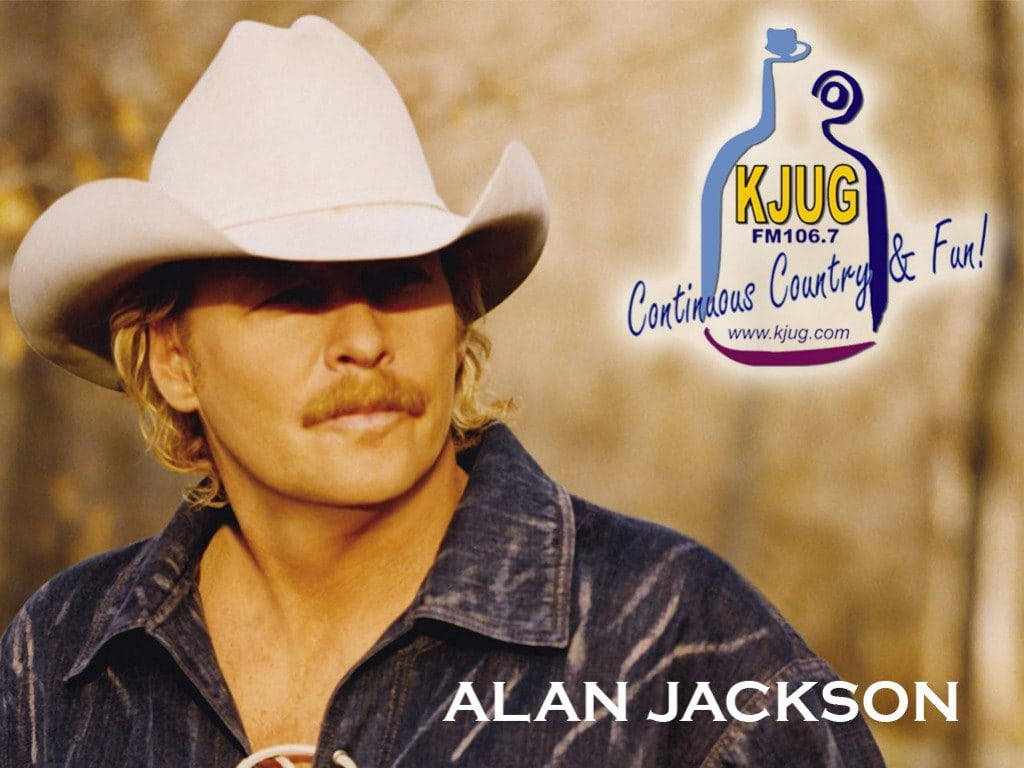 Alan Jackson With Kjug Fm Logo Wallpaper