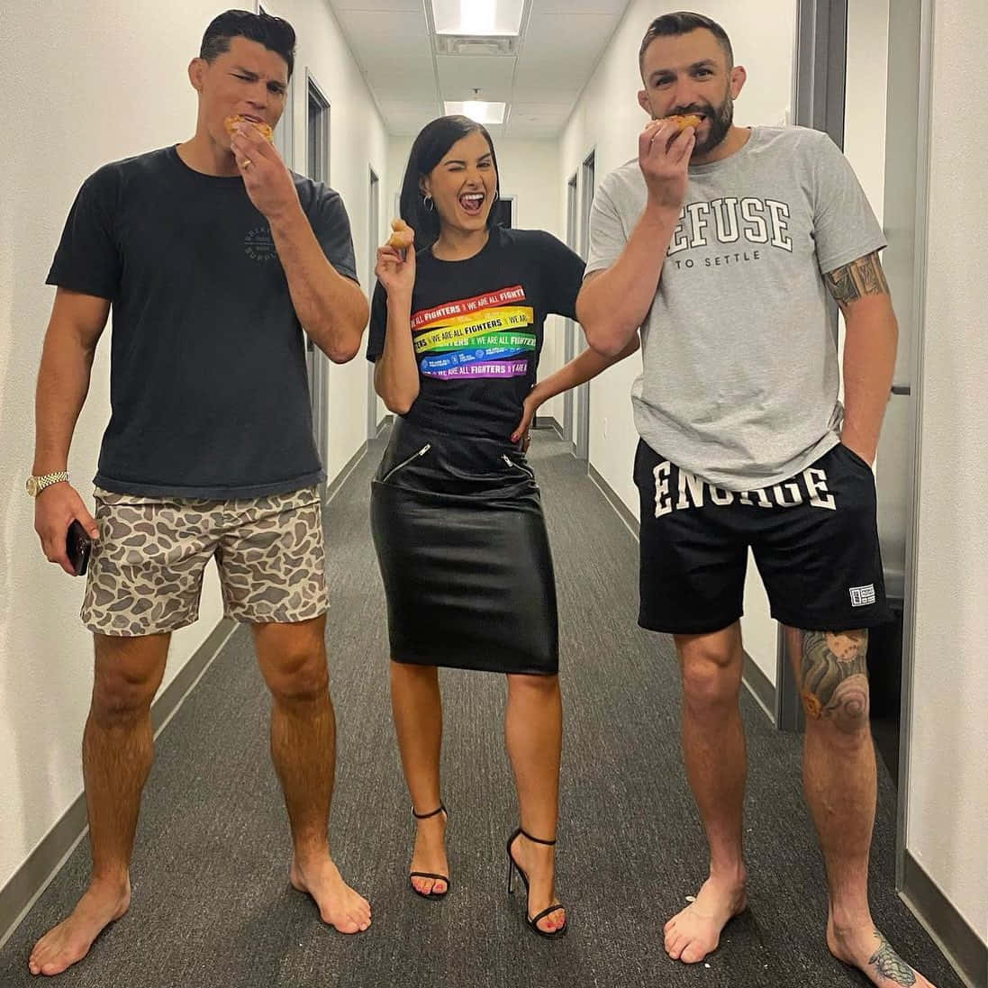 Alan Jouban, Megan Olivi, And Michael Chiesa Wallpaper