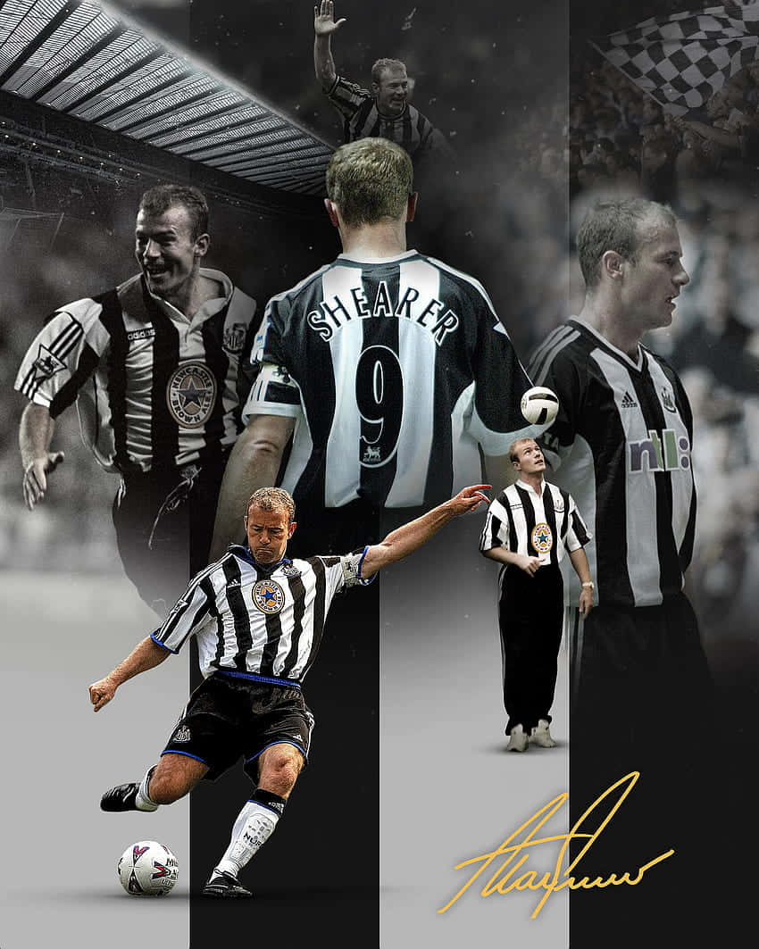 Alan Shearer Graphic Art Signature Wallpaper