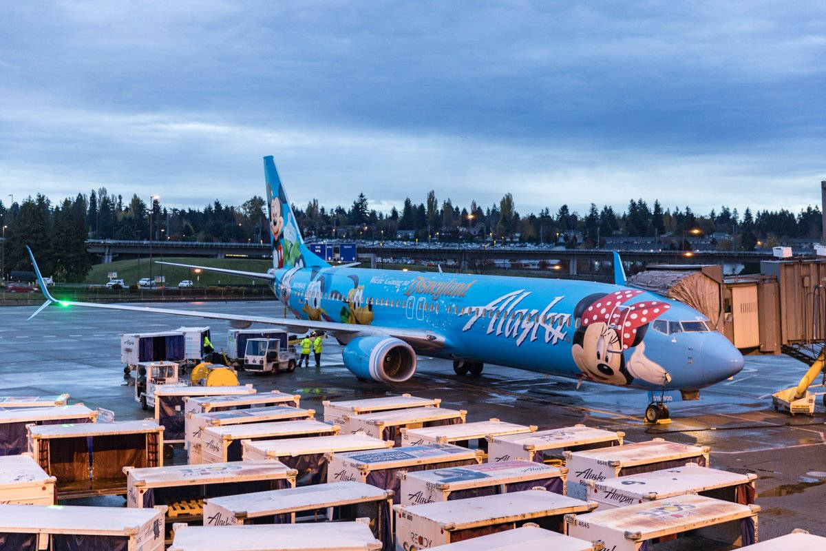 Alaska Airlines Disney Characters Plane Wallpaper