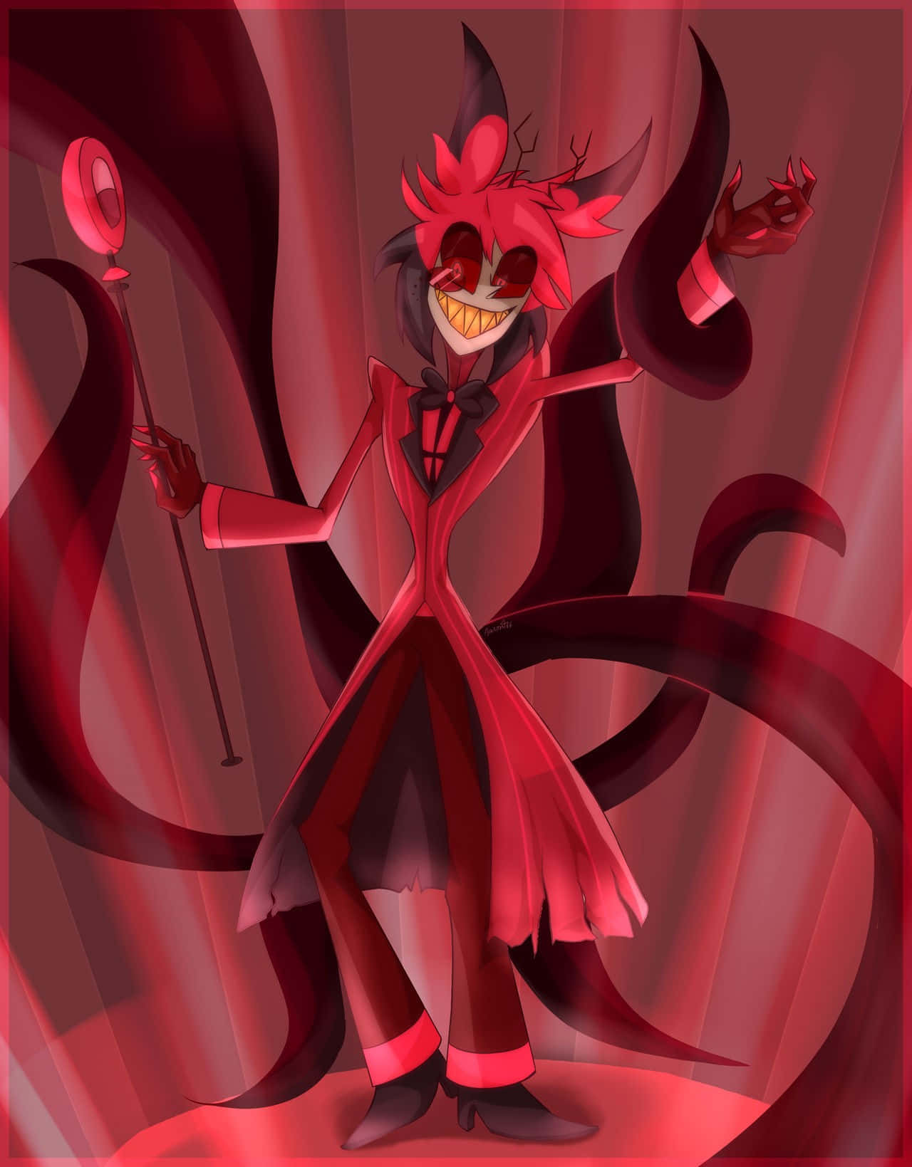 Alastor Animated Demon Character Hazbin Hotel Wallpaper