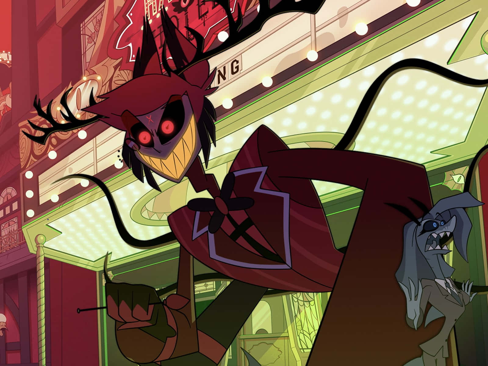 Alastor Dominating Presence Hazbin Hotel Wallpaper