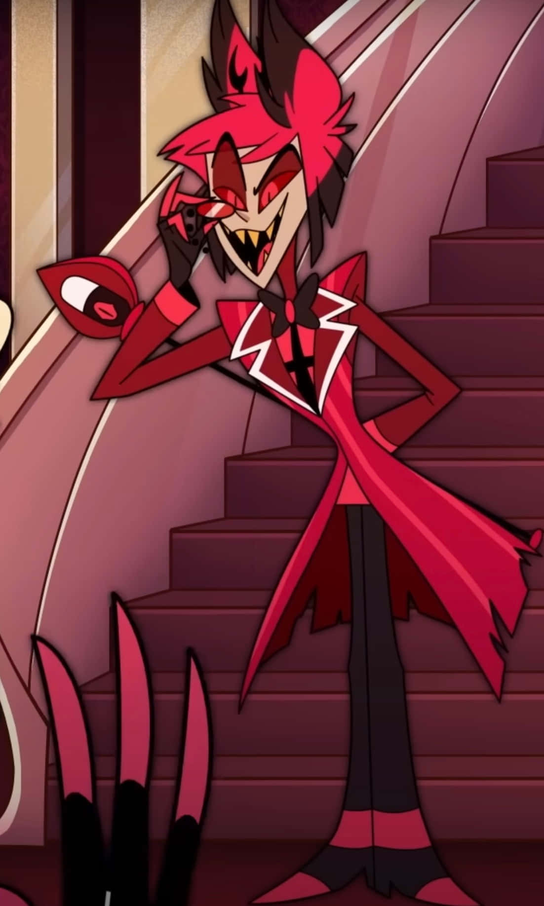 Alastor Smiling Demon Staircase Wallpaper