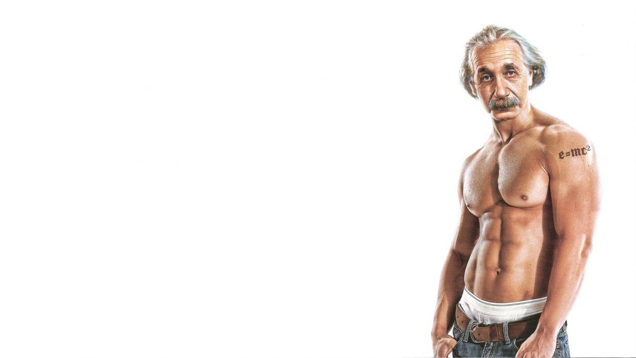 Albert Einstein As Muscle Man Wallpaper