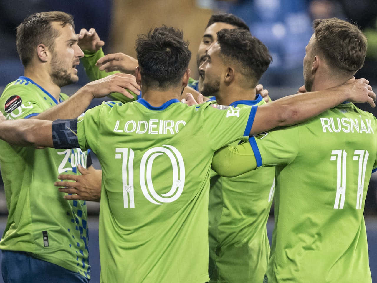 Albert Rusnak Seattle Sounders Group Hug Wallpaper