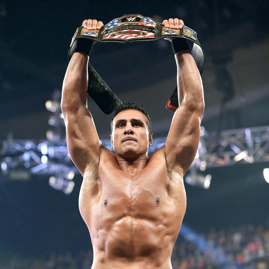 Alberto Del Rio Raising Championship Belt Wallpaper