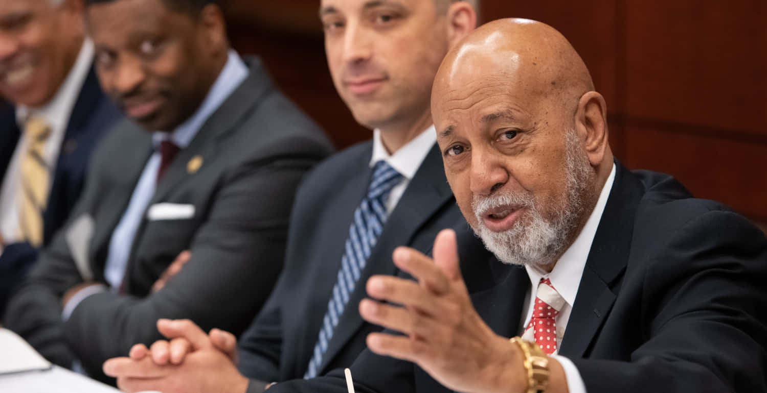 Alcee Hastings Speaking At A Public Forum Wallpaper