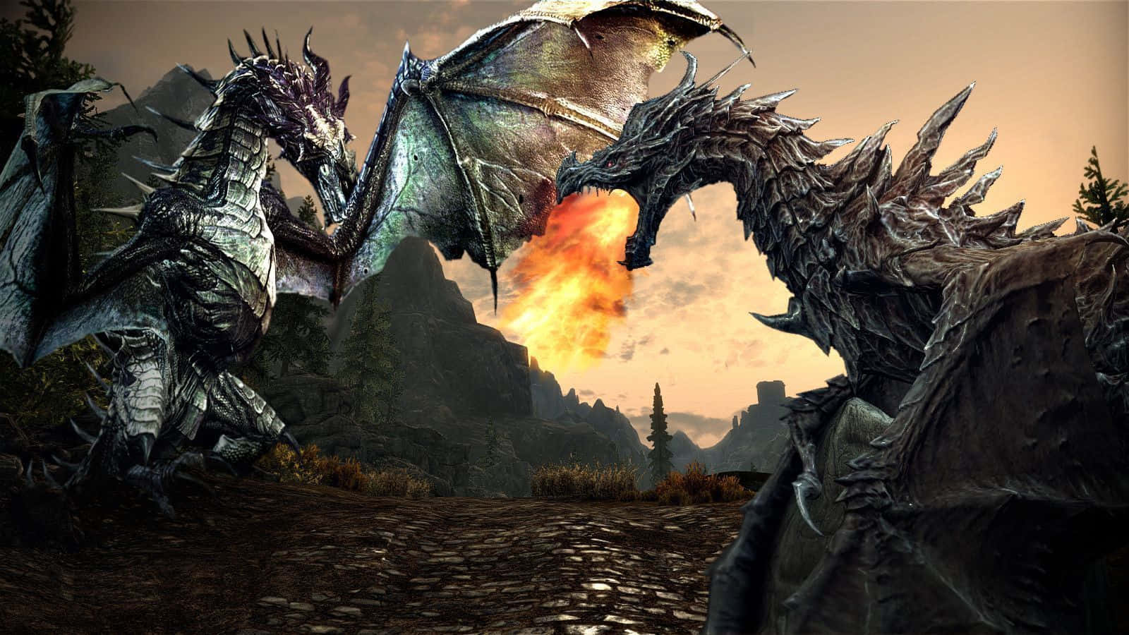 Alduin, The World-eater In The Battle Of Skyrim Wallpaper