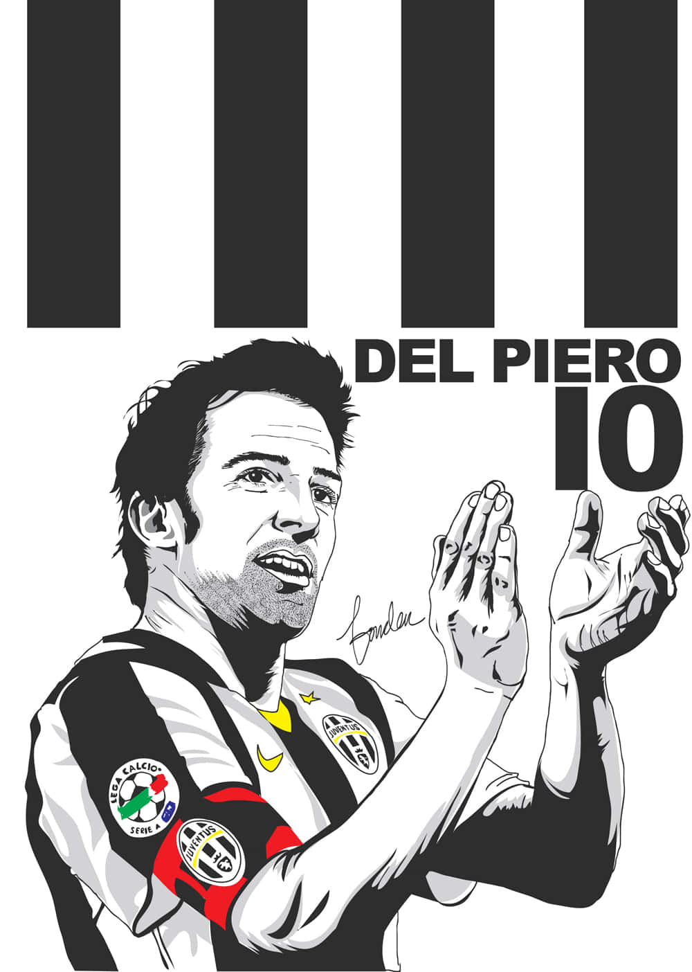 Alessandro Del Piero #10 Jersey Digital Painting Wallpaper