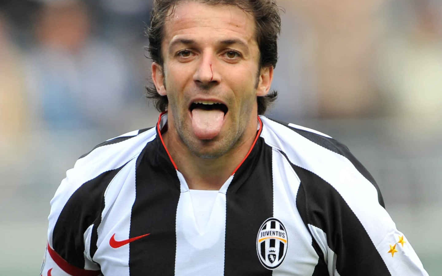 Alessandro Del Piero Tongue Out Closeup Wallpaper