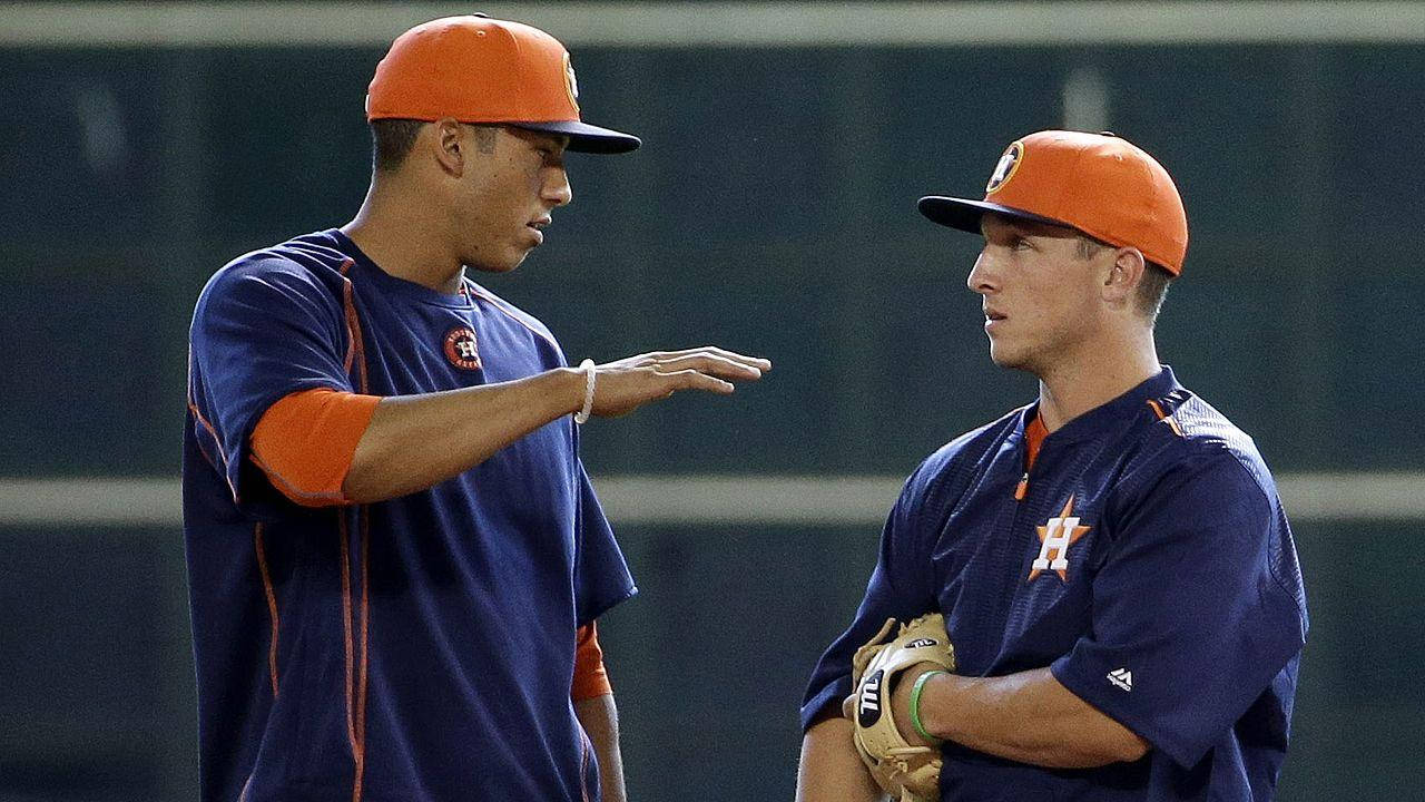 Alex Bregman And Carlos Correa Talking Wallpaper