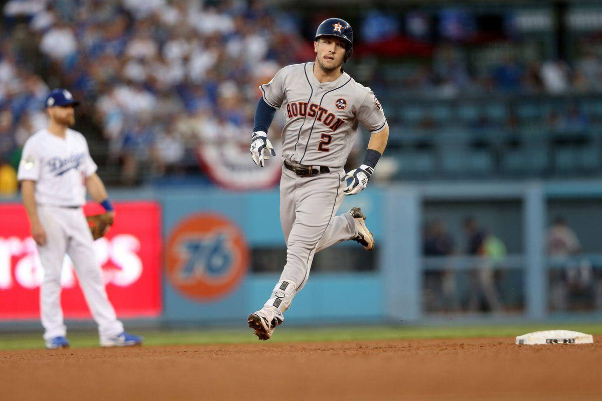 Alex Bregman Skipping On Field Wallpaper