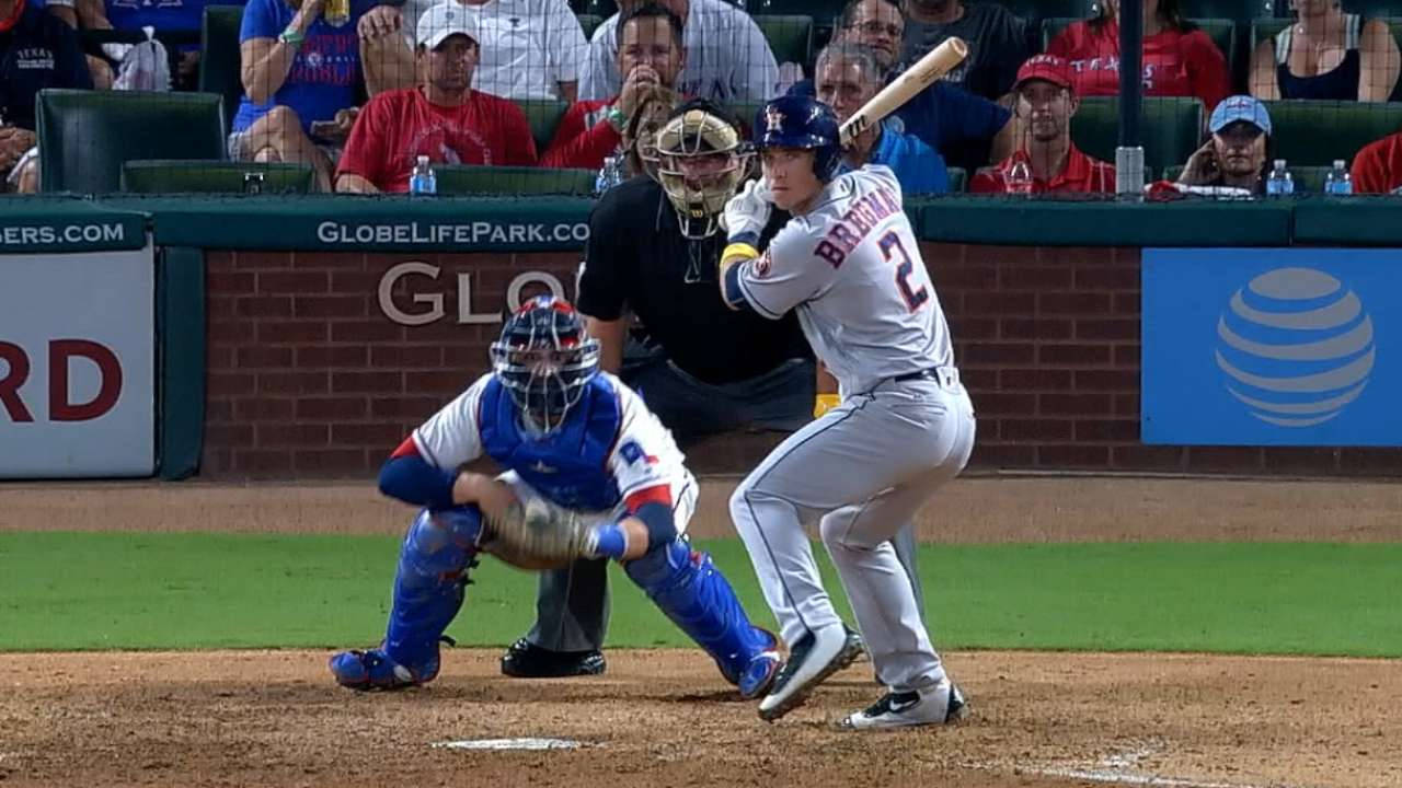 Alex Bregman Swinging Bat With Foot Raised Wallpaper