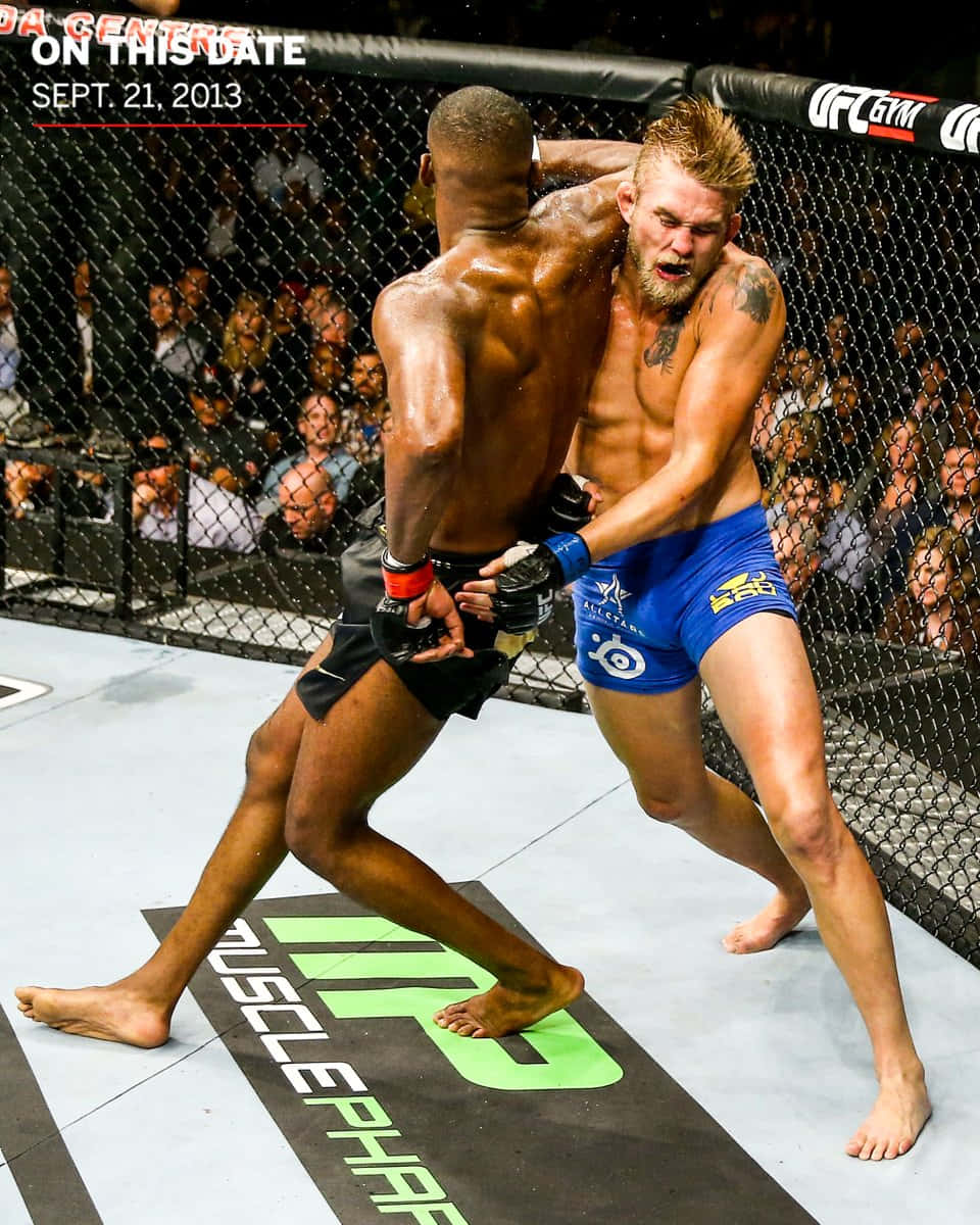 Alexander Gustafsson Braces For An Elbow Strike From Jon Jones Wallpaper