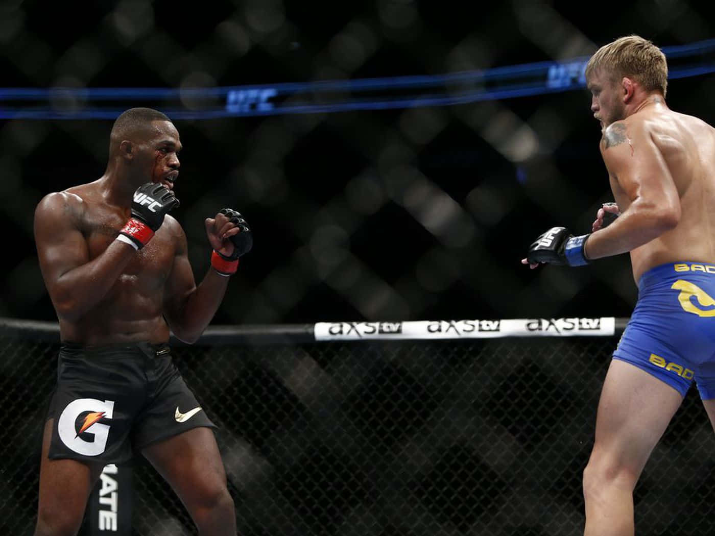 Alexander Gustafsson In The Cage With Jon Jones Wallpaper