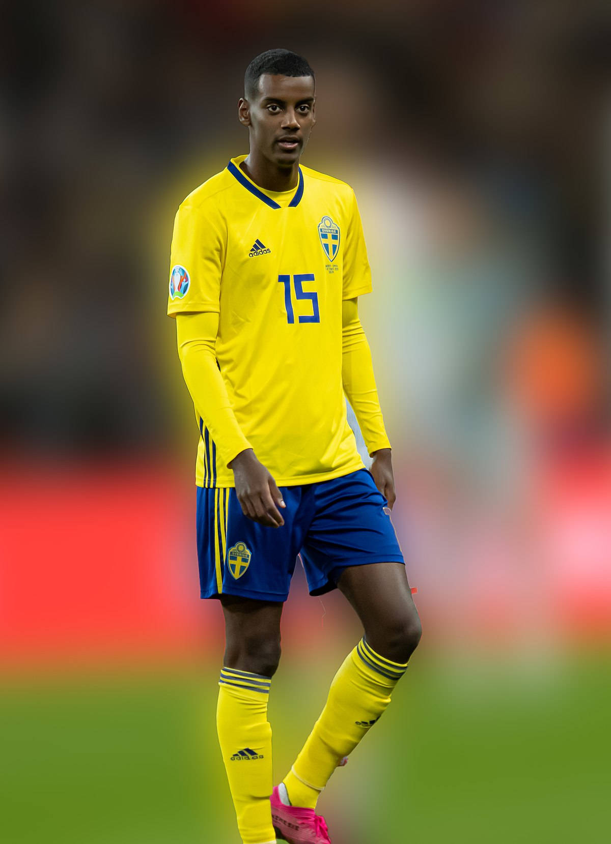 Alexander Isak Yellow Uniform Full Body Wallpaper