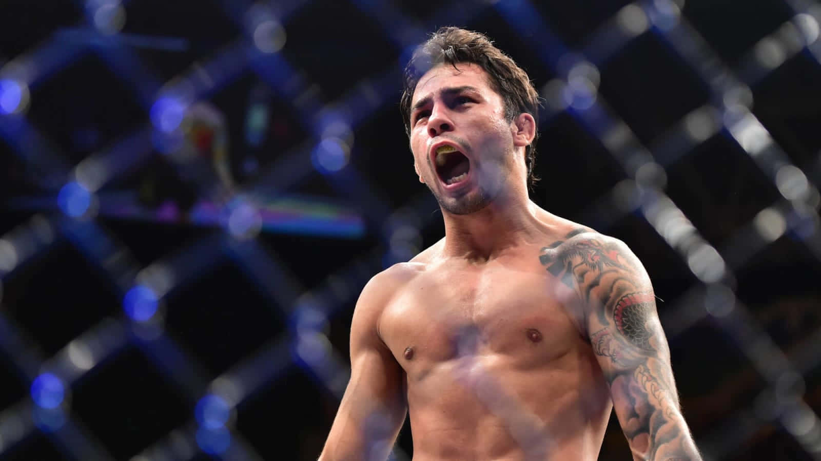 Alexandre Pantoja Shouting Inside Ring Wallpaper