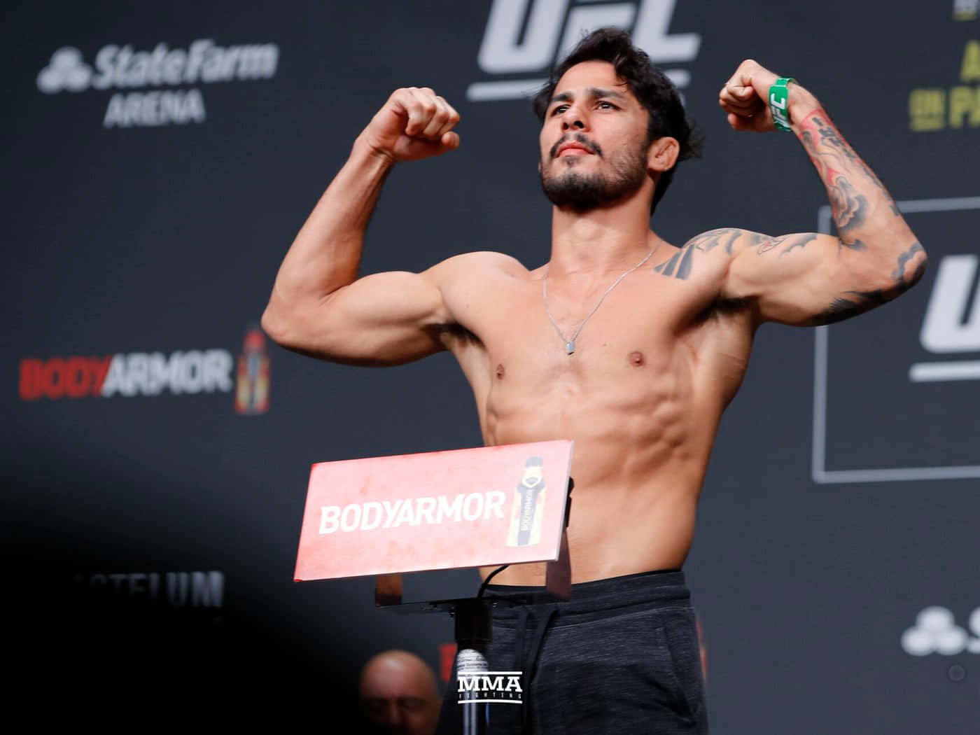 Alexandre Pantoja Weigh-in Arm Flexing Wallpaper