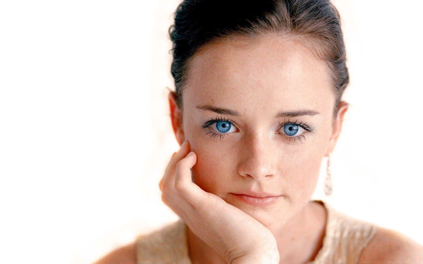 Alexis Bledel Striking Pose Against A Graffiti Background Wallpaper