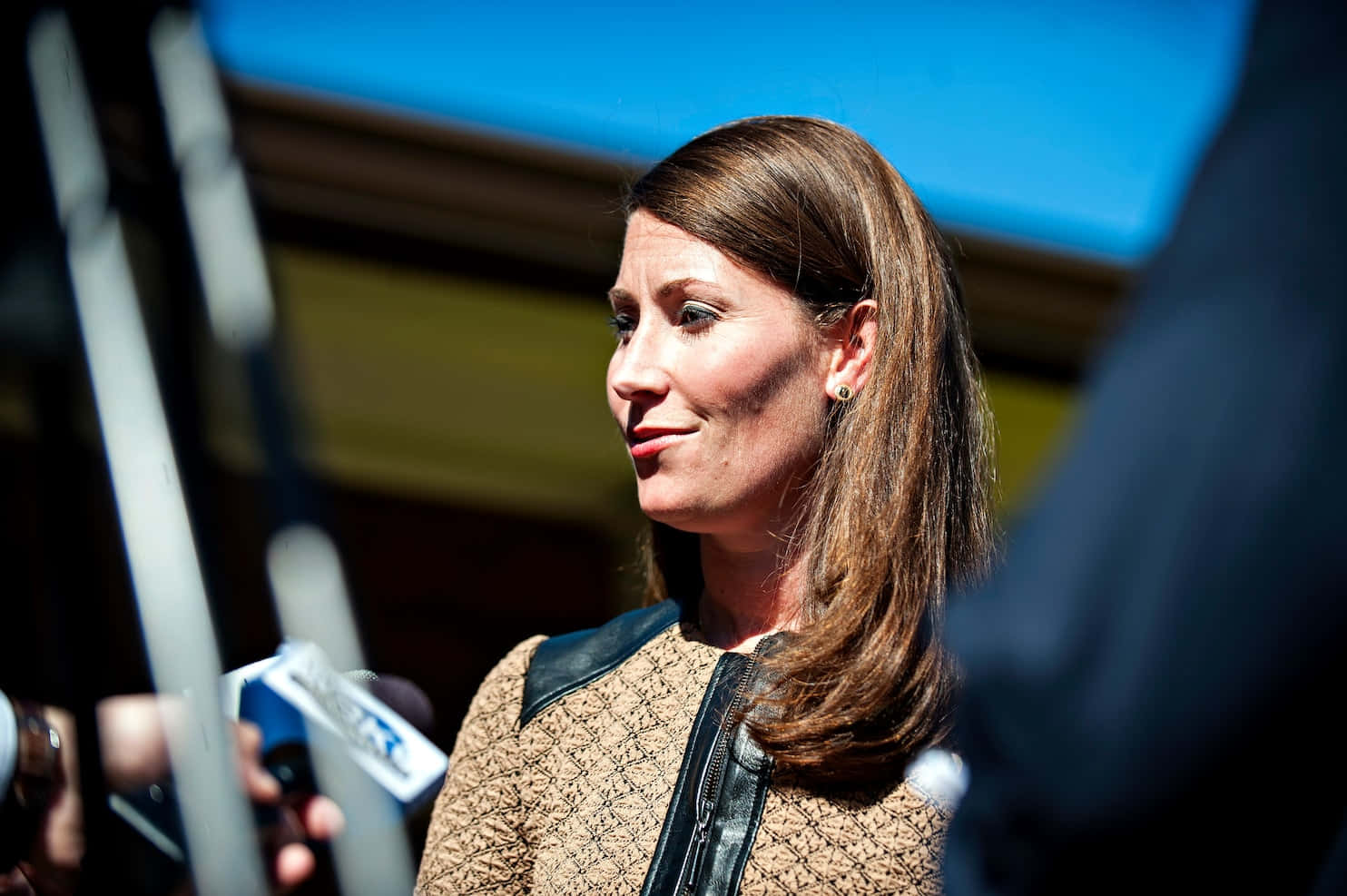 Alison Lundergan Grimes Being Interviewed Wallpaper