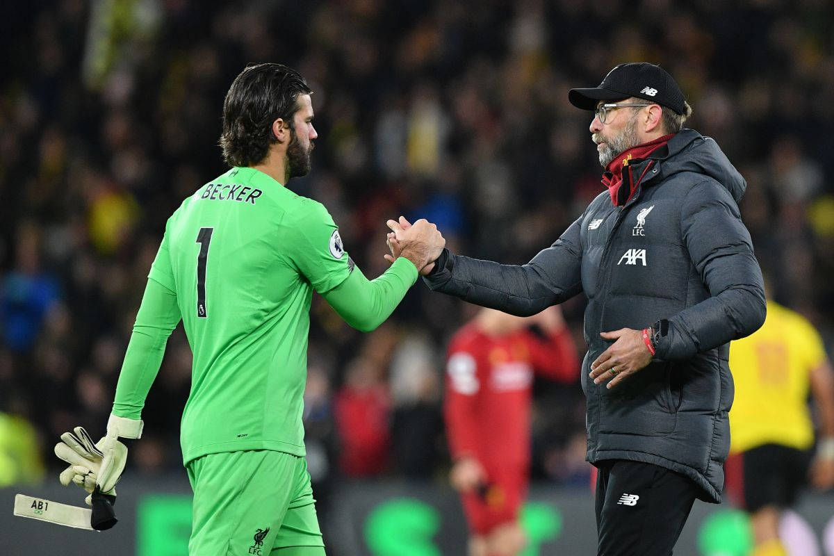 Alisson Becker Handshake Jurgen Klopp Wallpaper