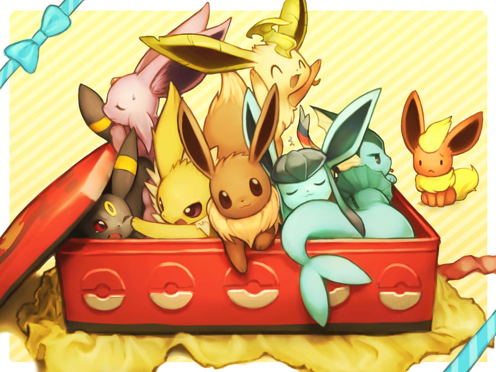 All 9 Eeveelutions Together Wallpaper