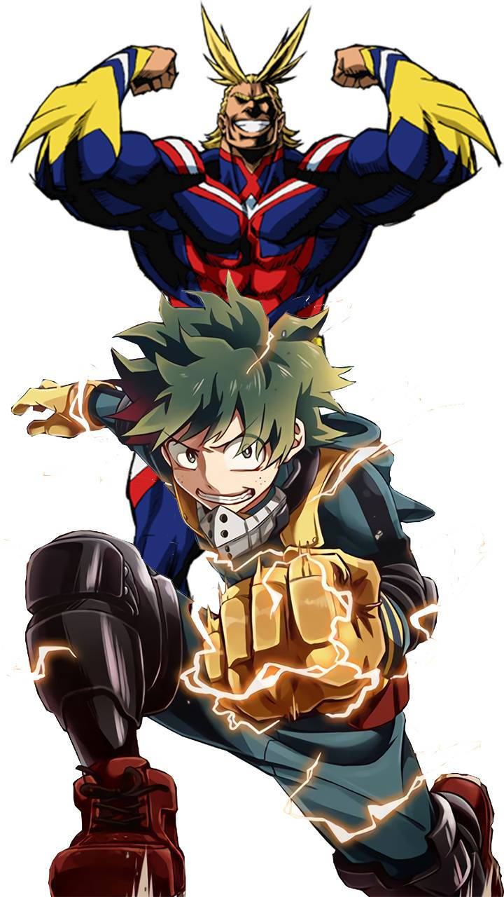 All Might & Deku From My Hero Academia Wallpaper