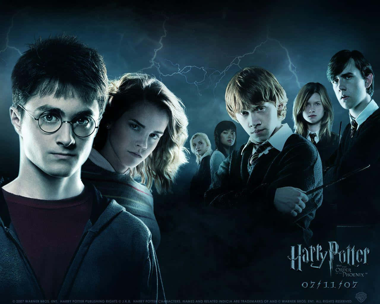 All Of The Main Harry Potter Characters Together In An Epic Group Photo Wallpaper