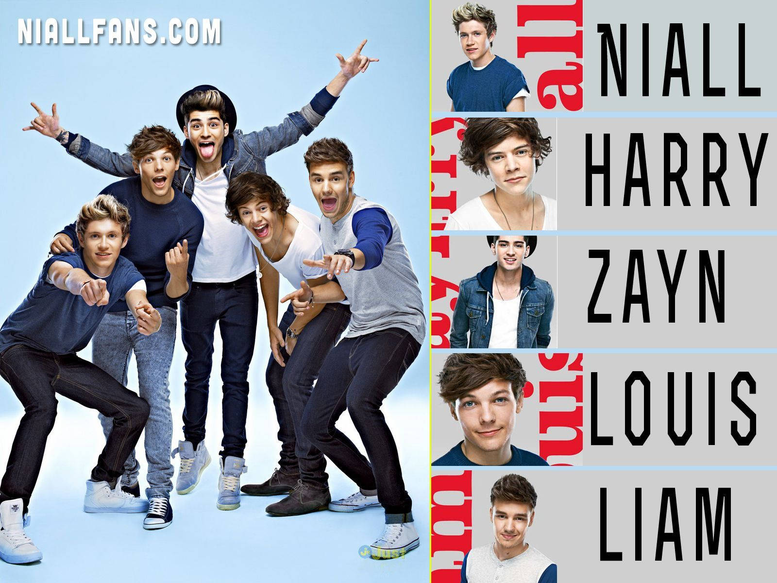 All-star 5: One Direction’s Harry, Zayn, Louis, Niall And Liam Wallpaper