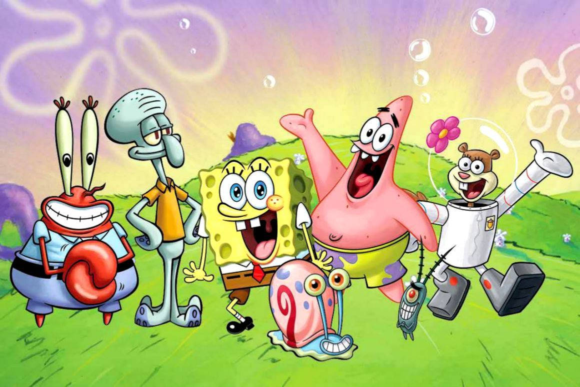 All Your Favorite Characters From Spongebob Squarepants In One Place! Wallpaper