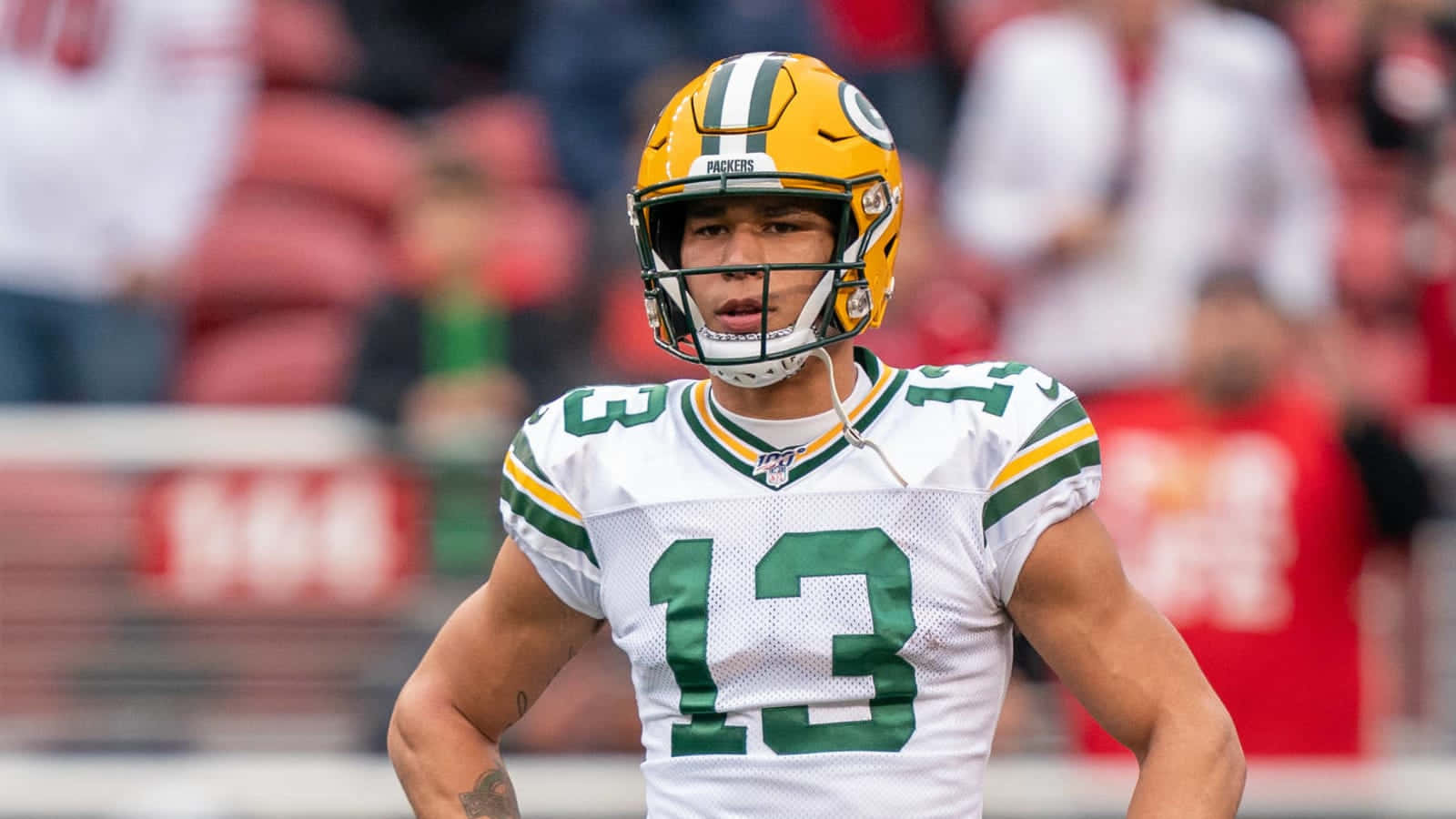 Allen Lazard Green Bay Packers Game Day Focus Wallpaper