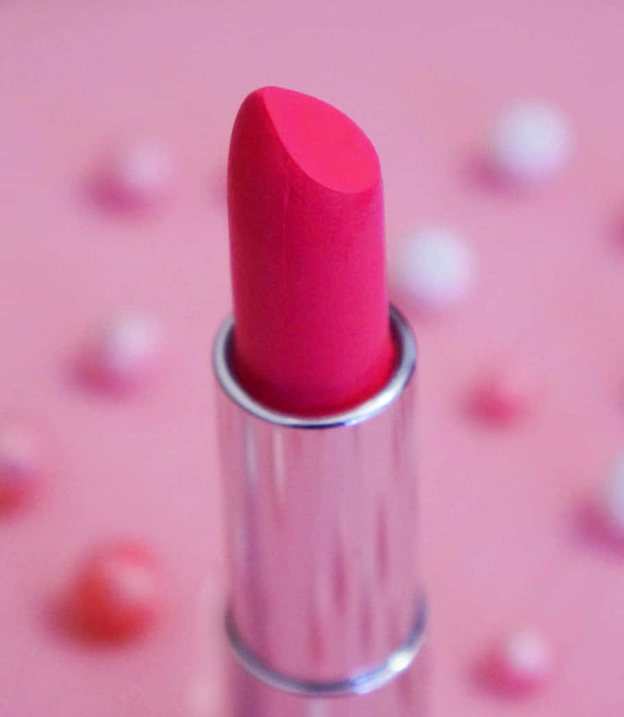 Alluring Pink Lipstick On Lips Wallpaper