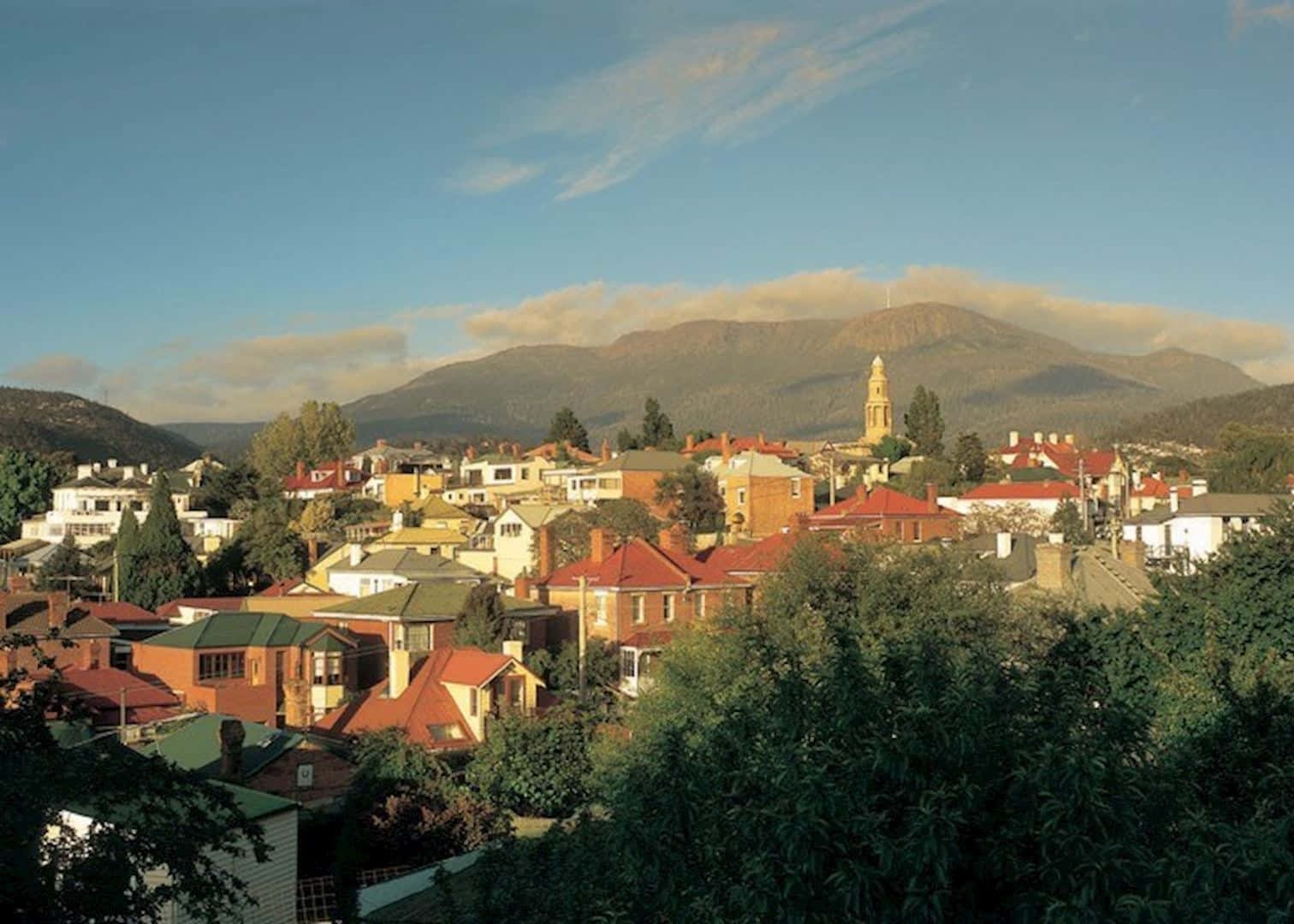 Alluring Sunset Over Hobart, Australia Wallpaper