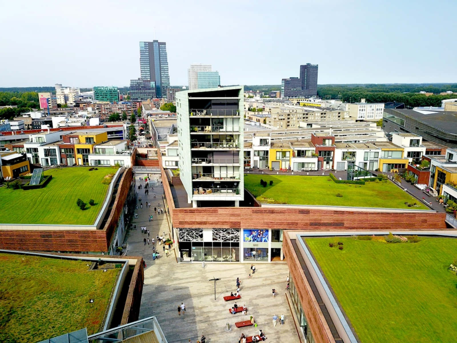 Almere Cityscape Aerial View Wallpaper