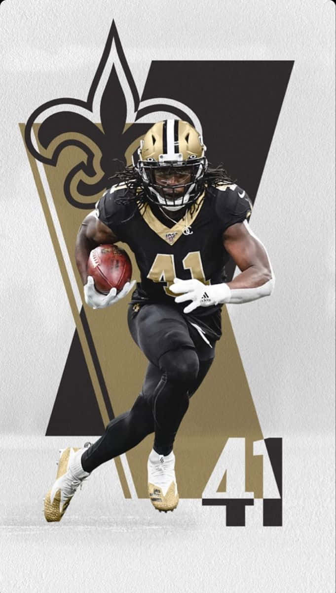 Alvin Kamara Celebrates After A Touchdown Wallpaper