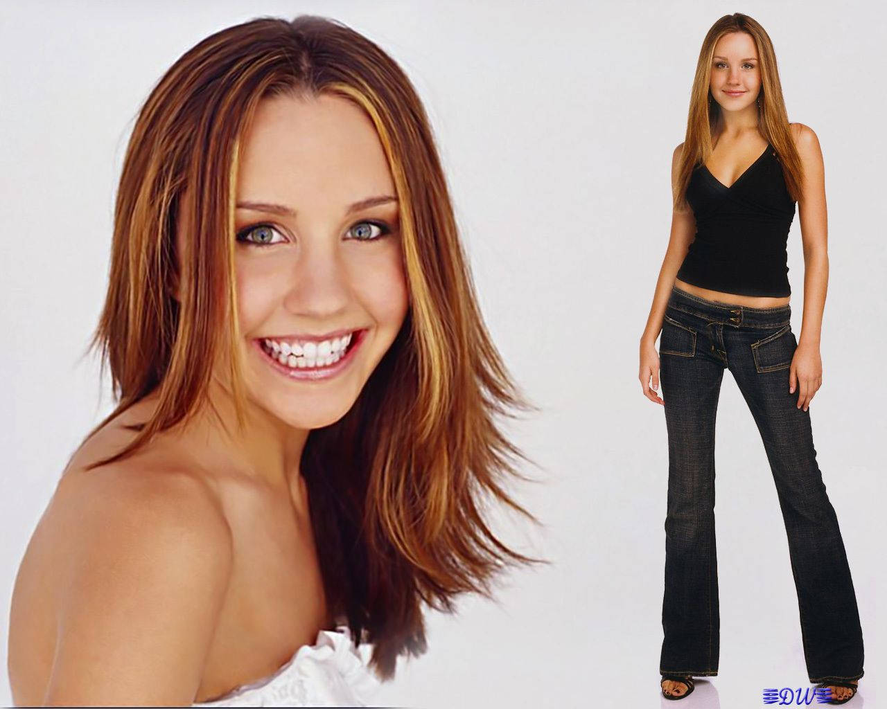 Amanda Bynes Two Versions Wallpaper