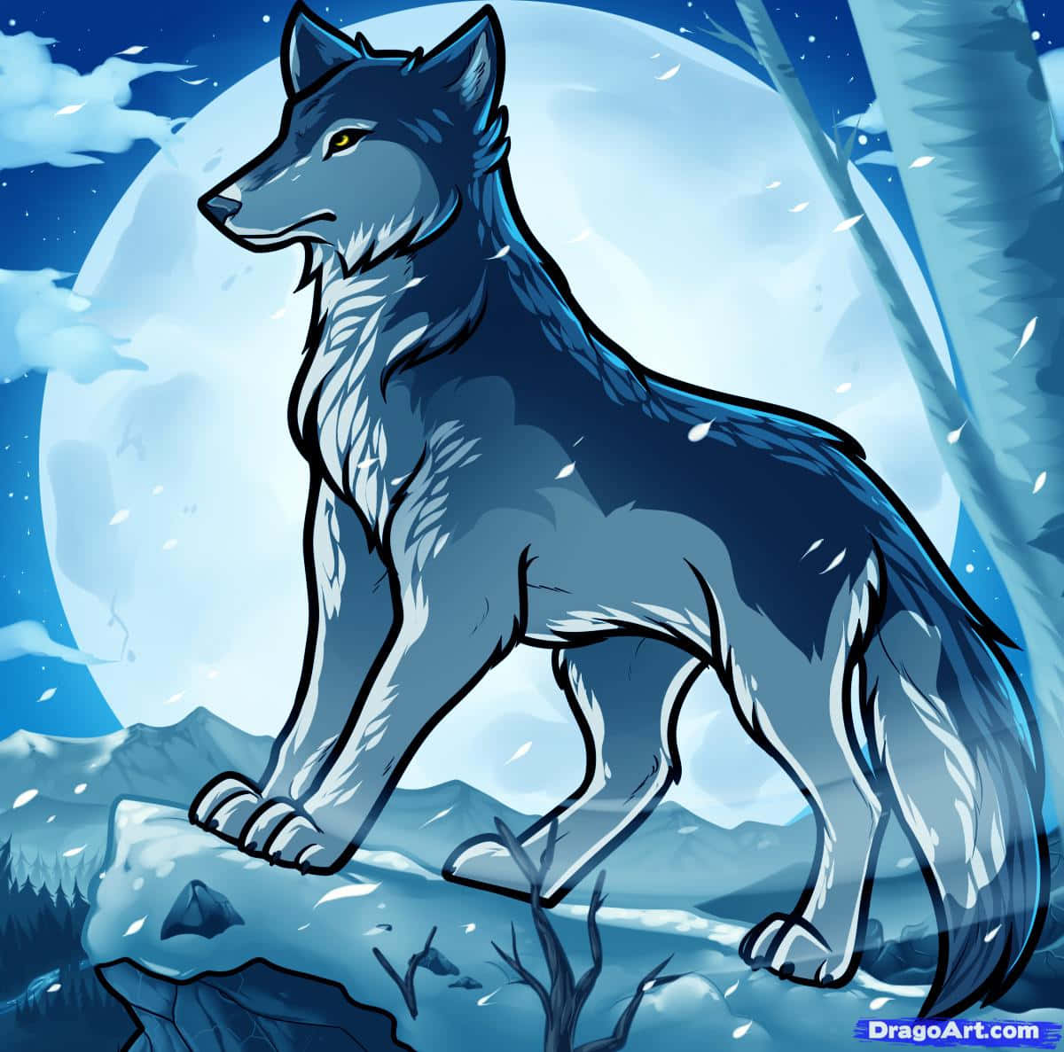 Amazingly Cool Anime Wolf That's Ready For Adventure Wallpaper